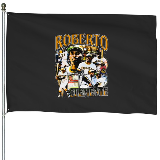 Discover Vintage 90s Graphic Style Roberto Clemente House Flags - Roberto Clemente House Flags