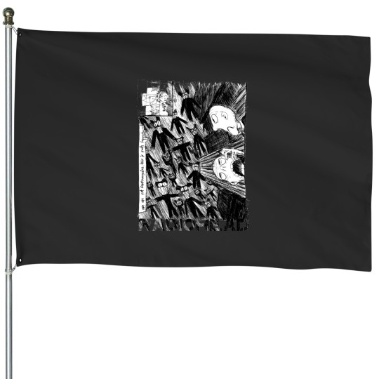 Discover Radiohead Scribble Grey House Flags, A Rock Off  House Flags
