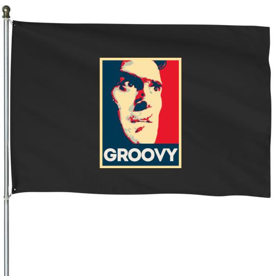 Discover Evil Deade Ash Williams Groovy House Flags