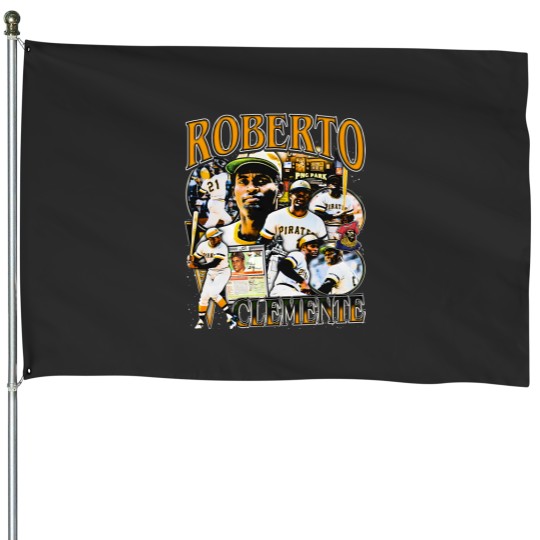 Discover Vintage 90s Graphic Style Roberto Clemente House Flags - Roberto Clemente House Flags