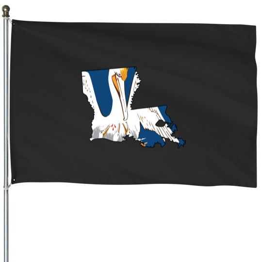 Discover Louisiana Flag Outline [Blk]SteezeFSC House Flags