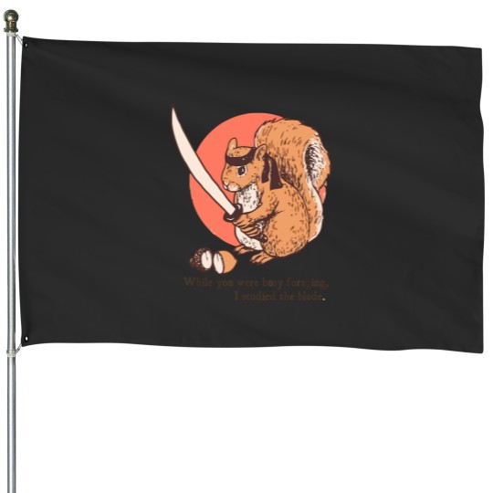 Discover Squirrel Blade House Flags