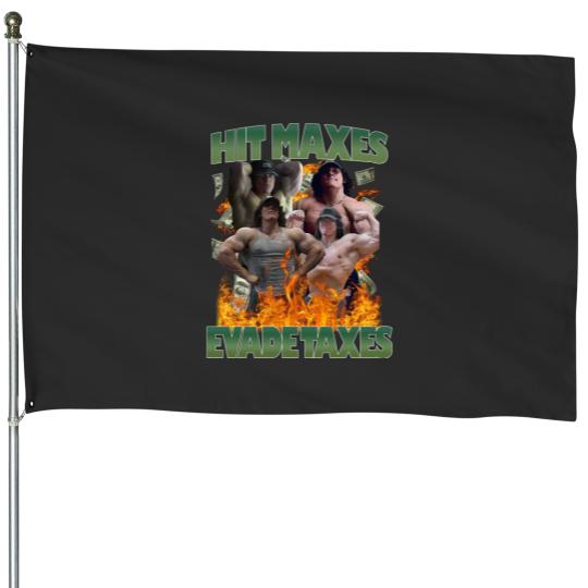 Discover Hit Maxes Evade Taxes Sam Sulek Pump Cover Gift For Bodybuilder House Flags
