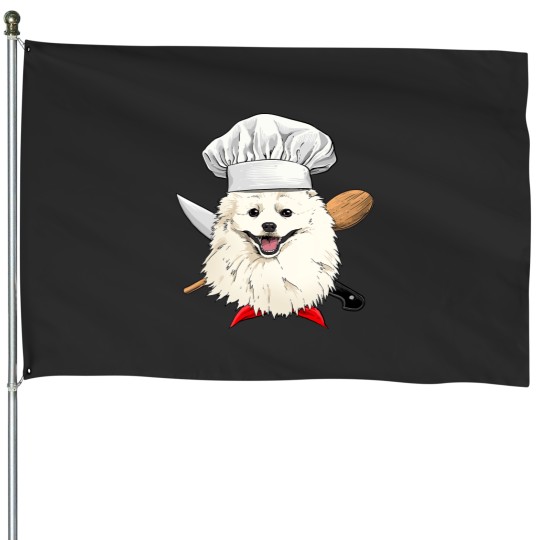 Discover American Eskimo Chef Dog Cooking Baking Lover 463 House Flags