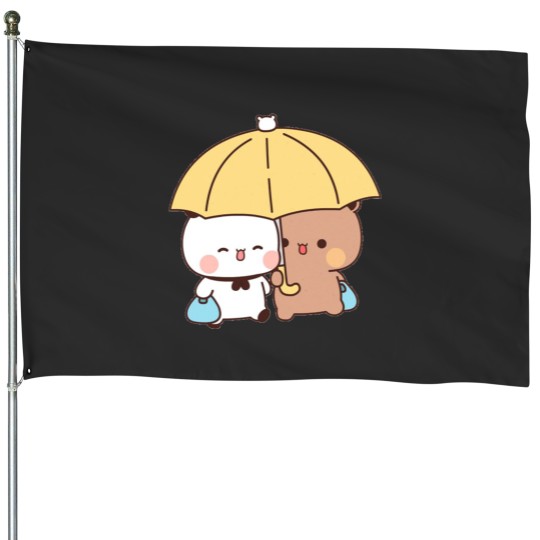 Discover Bubu and Dudu Lovely Couple, Cute Couple Bear and Panda House Flags