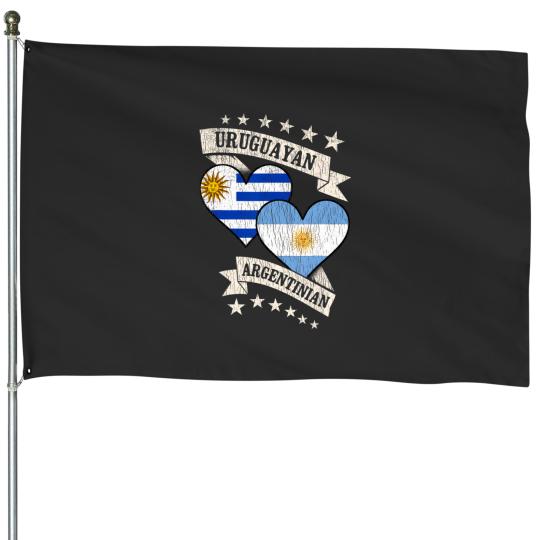 Discover uruguayan argentinian heart flags uruguay argentina t House Flags