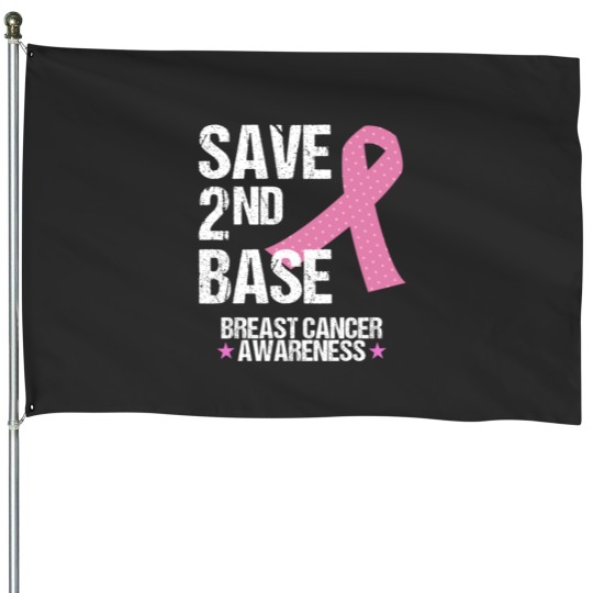 Discover Save 2Nd Base Breast Cancer Awareness Month Pink R House Flags