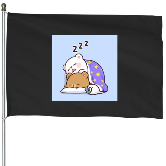 Discover cute cartoon bears design House Flags