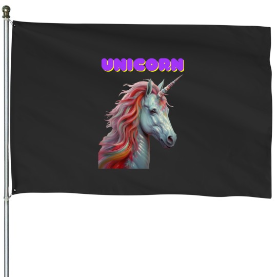 Discover Unicorn House Flags
