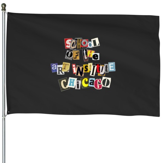 Discover School of The Art Institute of Chicago SAIC Logo Funky Collage House Flags