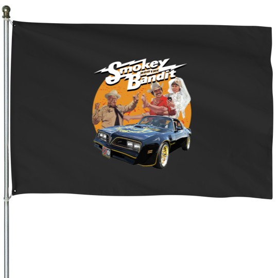 Discover Smokey the bandit smile face art House Flags