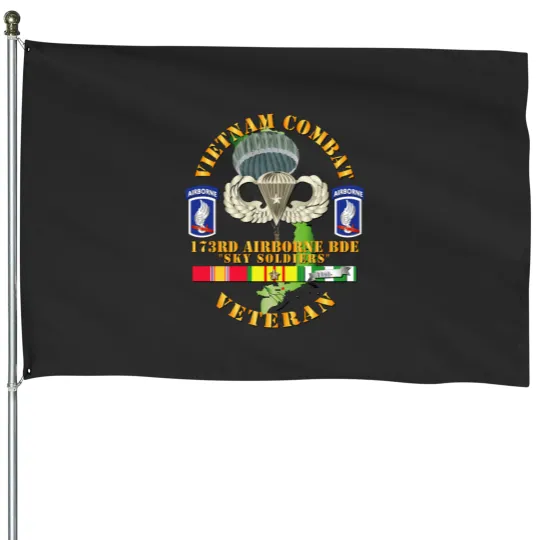 Discover Vietnam Combat Infantry Veteran w 173rd Airborne Bde SSI V1 House Flags