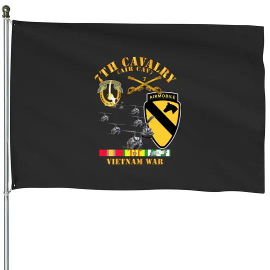 Discover 7th Cavalry (Air Cav) - 1st Cav Division w SVC House Flags
