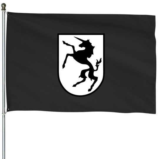 Discover Kriegsmarine U-boat U-1195 - Prancing Unicorn - Clean Style House Flags