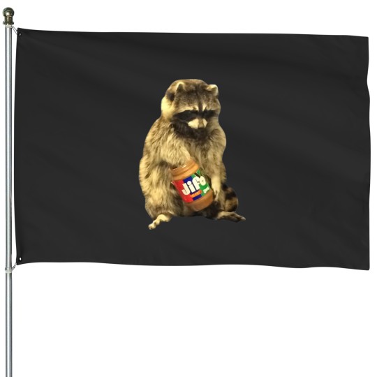 Discover Jif Peanut Butter Raccoon House Flags