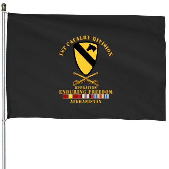 Discover - 1st Cavalry Division - OEF w Cav Br SVC House Flags