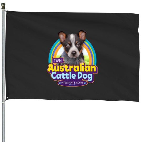 Discover Australian Cattle Dog T-ShirtAustralian Cattle Dog T-Shirt_by Puppy and cute_ House Flags