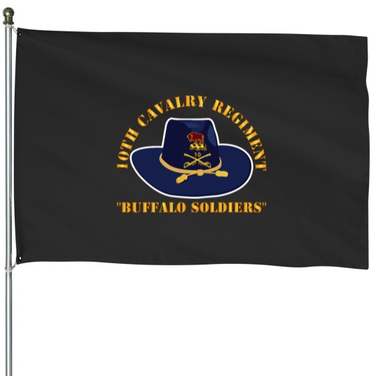 Discover - 10th Cavalry Regiment w Cav Hat - Buffalo Soldiers House Flags
