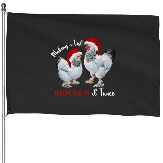 Discover Funny Christmas Chicken House Flags