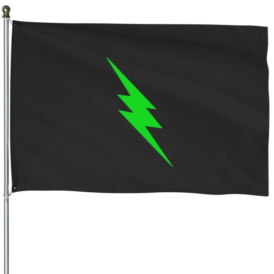 Discover Green Lightning Bolt Fitted House Flags