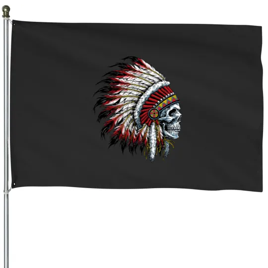 Discover Indian Skull House Flags