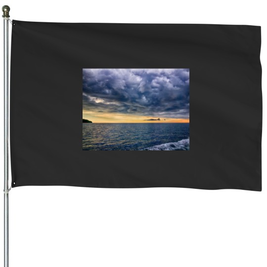 Discover Stormy Lake Superior SunsetStormy Lake Superior Sunset House Flags