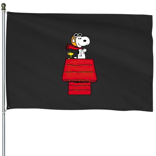 Discover Snoopy Pilot Airplane House Flags