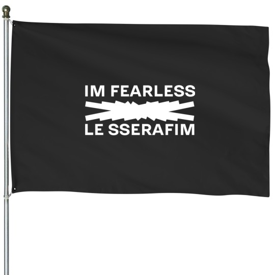 Discover LESSERAFIM LOGO - IM FEARLESS Long House Flags