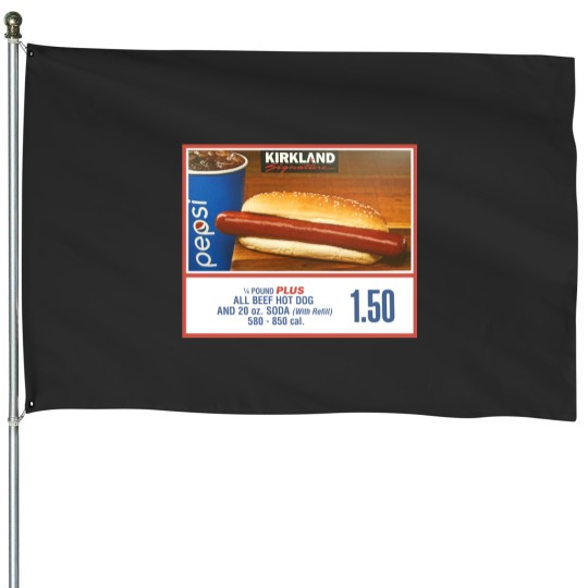 Discover Costco Kirkland Hotdog Glizzy Combo Unisex House Flags