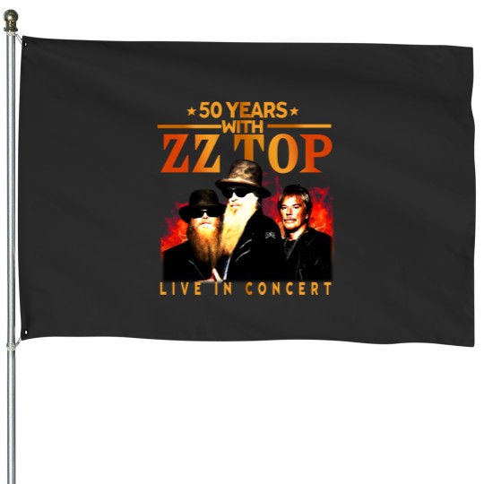 Discover ZZ Top 50 Years Live In Concert The Memories House Flags, ZZ Top House Flags