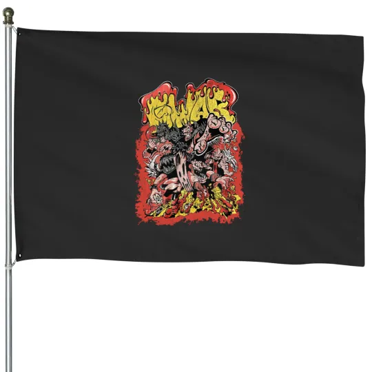 Discover Gwar Band Heavy Metal 1984 House Flags Black Fullsize S-5XL