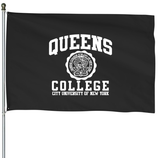 Discover Queens College Logo House Flags