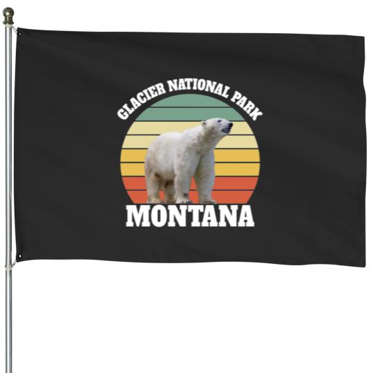 Discover Glacier National Park Polar Bear Animal Tshirt House Flags