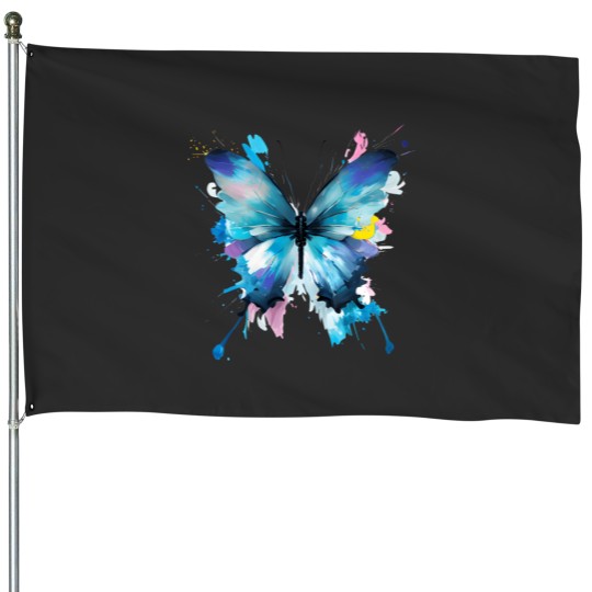 Discover Blue Butterfly Art Garden Beautiful Butterflies 21 House Flags