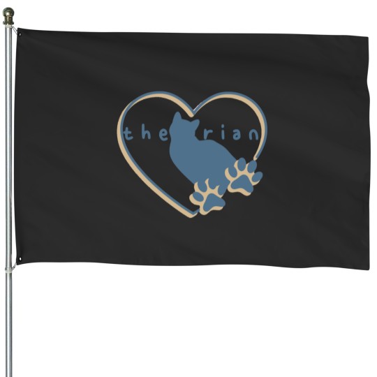 Discover Heart cat therian Sticker House Flags