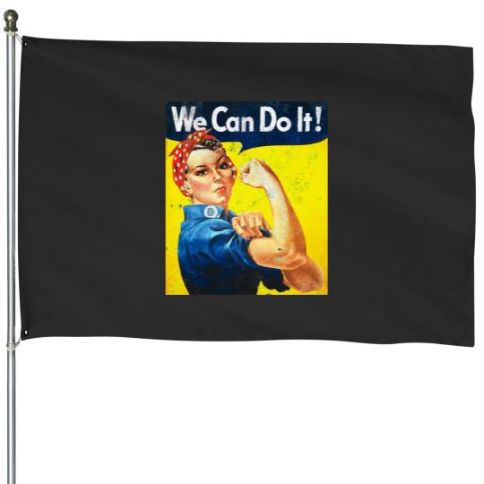 Discover Rosie The Riveter Vintage Distressed House Flags