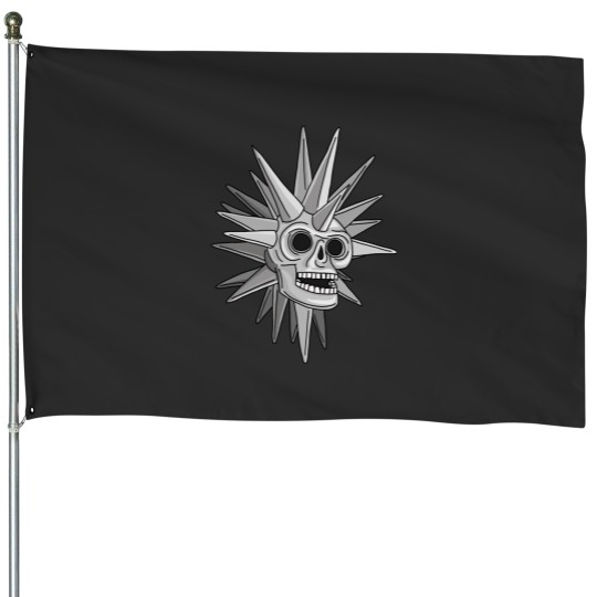 Discover SPOOKY ISLAND MIRROR SKULL  Fan Art House Flags