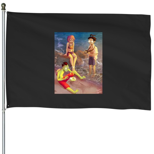 Discover Invader Zim Beach Day House Flags