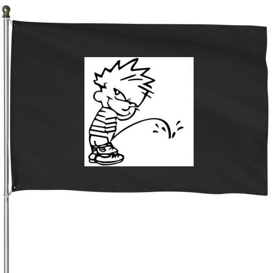 Discover Calvin Peeing House Flags