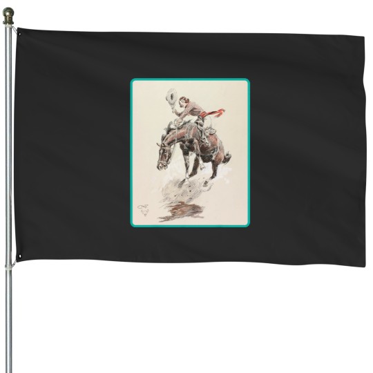 Discover Cowgirl Cowboy Rodeo Horse Western Country Vintage America House Flags