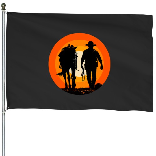 Discover COWBOY HORSE SUNSET 2FUN FARM AND RANCH House Flags