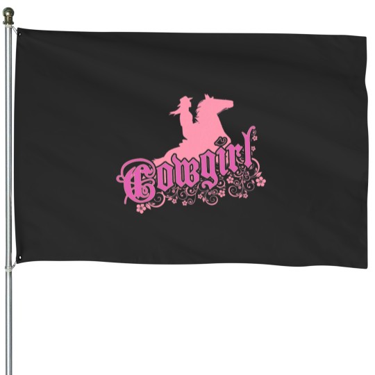 Discover Cowgirl Equestrian Horse Riding House Flags