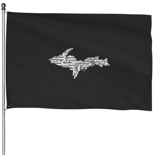 Discover UP Upper Peninsula Michigan Word Art Graphic Yooper 906 House Flags