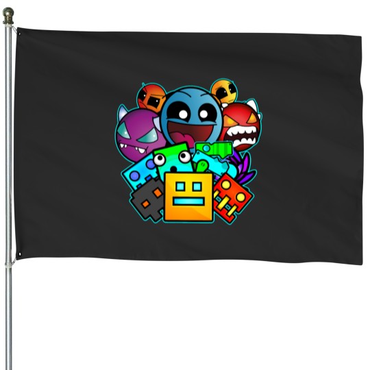 Discover geometry dash old school gaming House Flags