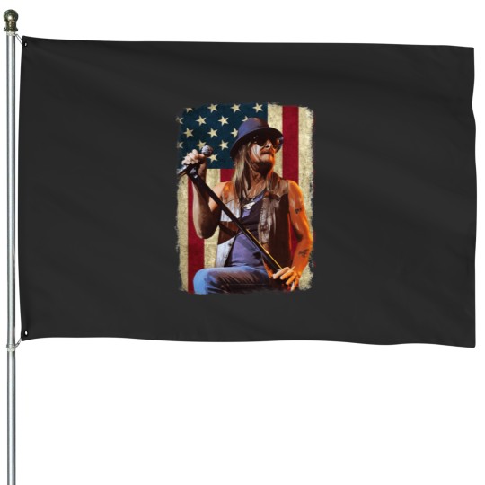 Discover Vintage American Flag Kid Rock Legend House Flags