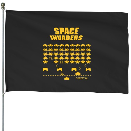 Discover Space Invaders House Flags