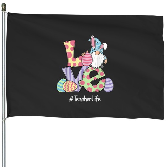 Discover Love Easter Teacher Life Gnomes Teacher Easter 2023 House Flags