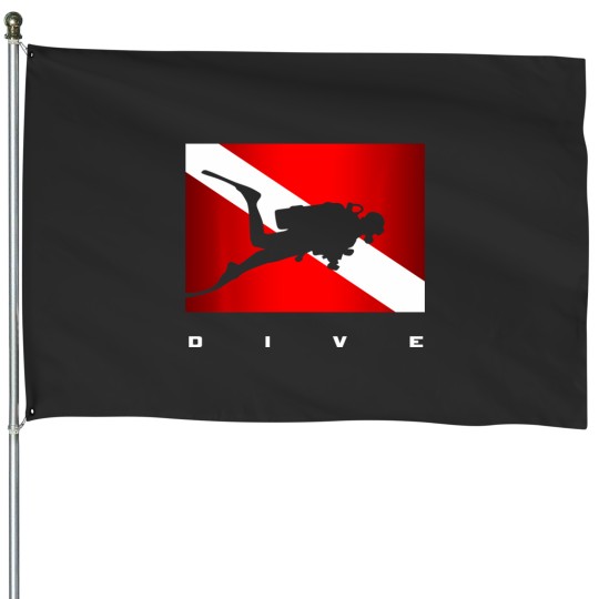 Discover scuba diving apparel scuba diving long t House Flags