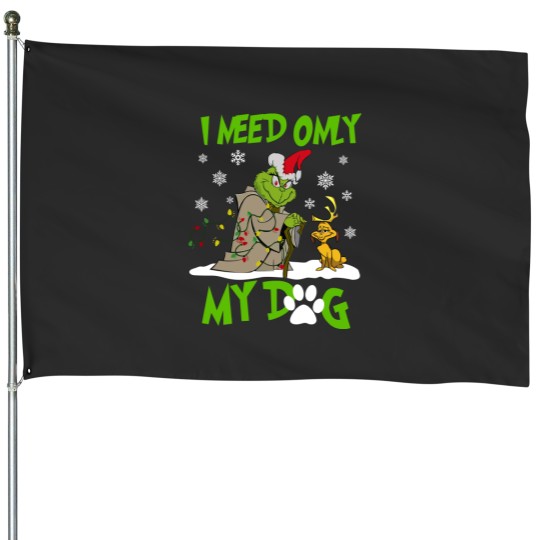 Discover Merry Christmas I Need Only My Dog House Flags