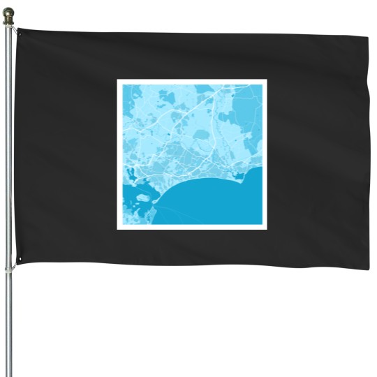 Discover Bournemouth Map Blue _amp_amp_ White House Flags